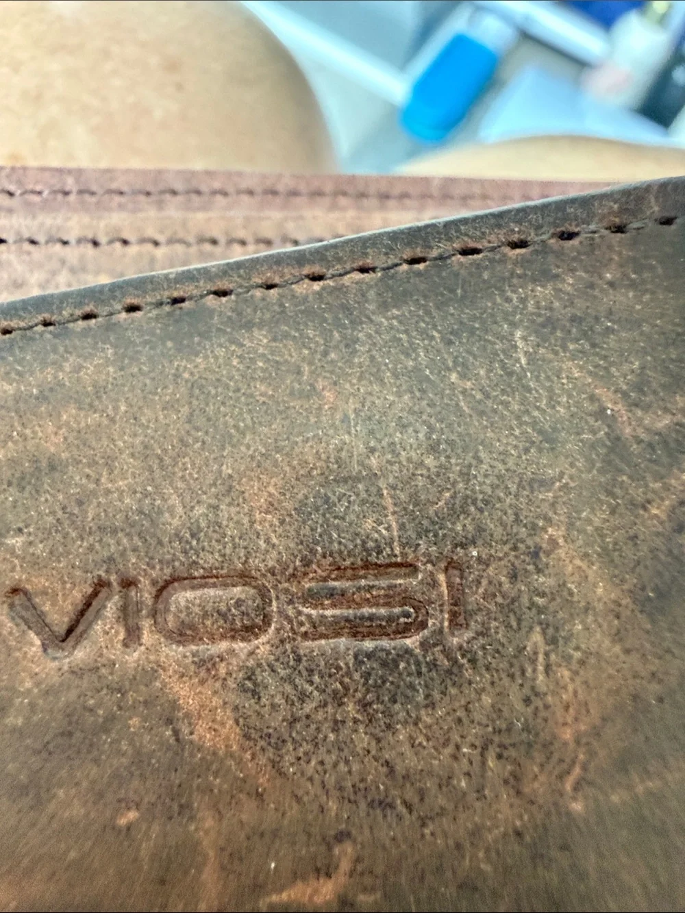 Viosi Genuine Leather Brown Money Clip Wallet for Men